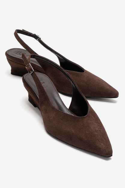 ROSELLA - Zapatos de tacón bajo de bloque marrones (mujer)