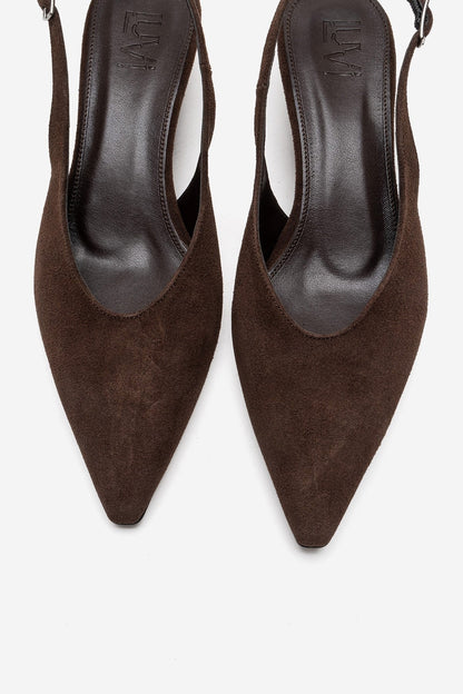 ROSELLA - Zapatos de tacón bajo de bloque marrones (mujer)
