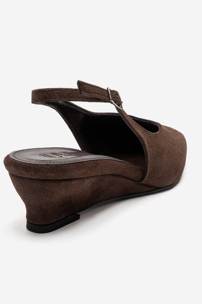 ROSELLA - Zapatos de tacón bajo de bloque marrones (mujer)