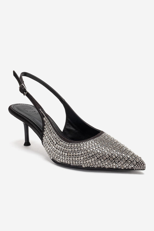 YASMINA - Zapatilla de tacón de aguja negra (Mujer)