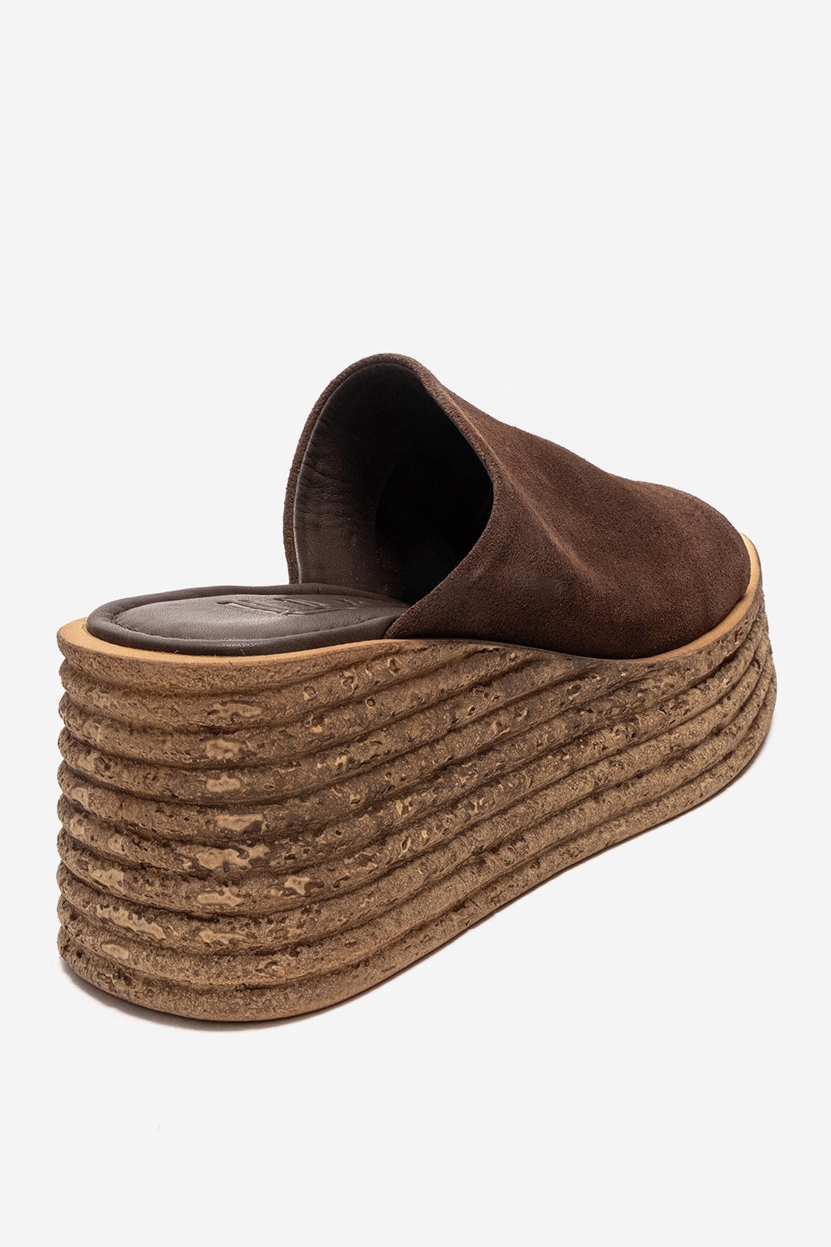 MARC - Brown Suede Leather Wedge Heel Slide (Women)