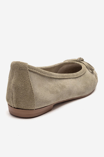 03 - Green Genuine Suede Leather Ballet Flat (Women)