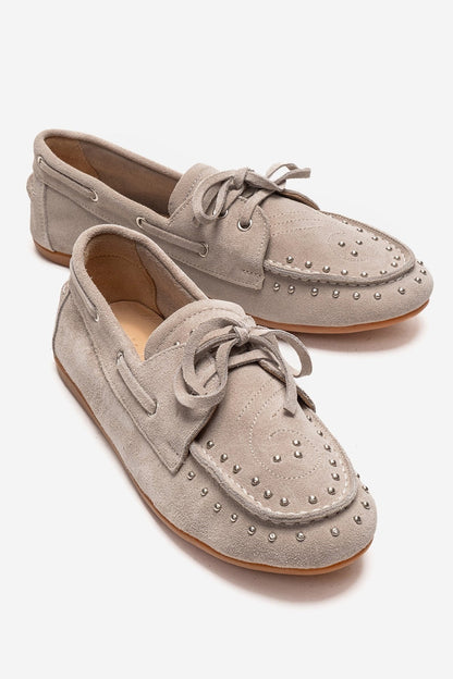 CUESTA - Beige Genuine Suede Leather Loafer (Women)