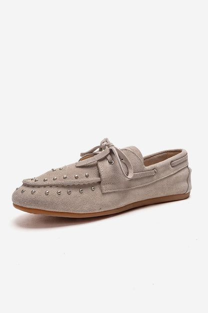 CUESTA - Beige Genuine Suede Leather Loafer (Women)