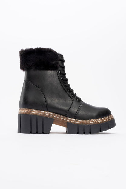 Faith - Bota Chunky de Pelo Sintético Negra (Mujer)