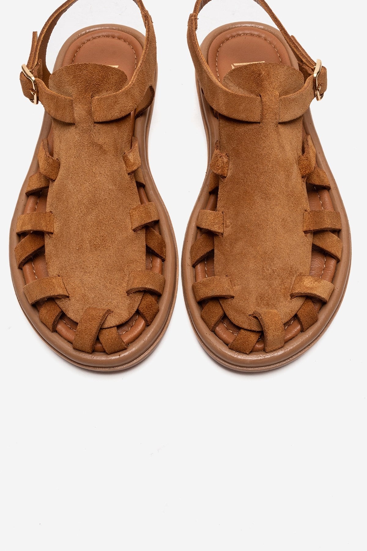 ALONE - Camel Genuine Leather Gladiator Sandal (Women)