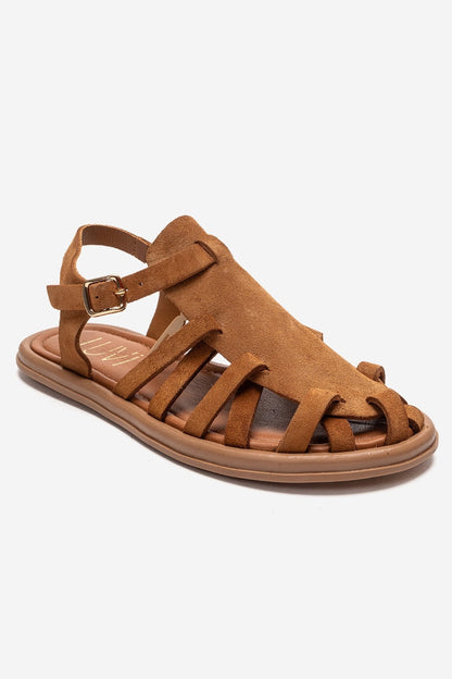 ALONE - Camel Genuine Leather Gladiator Sandal (Women)