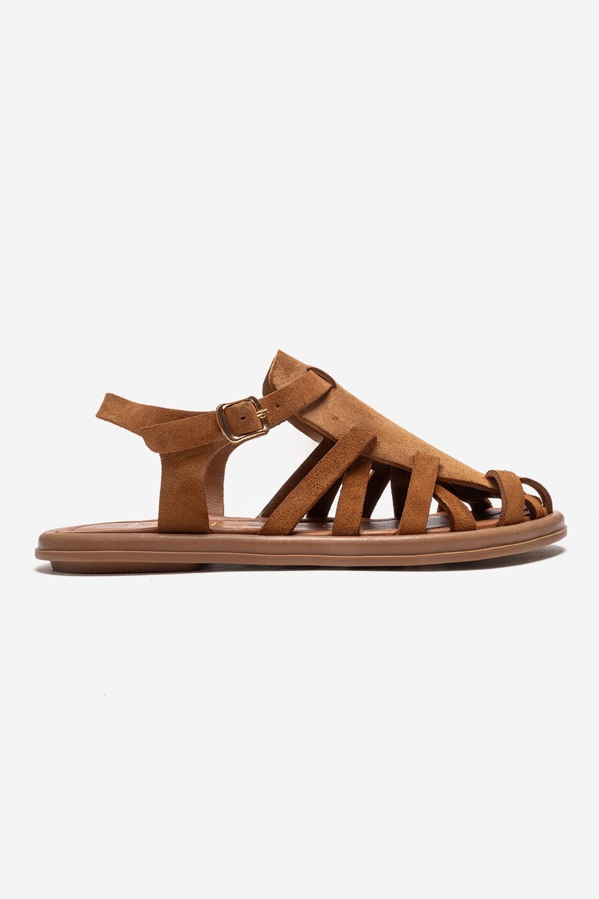 ALONE - Camel Genuine Leather Gladiator Sandal (Women)
