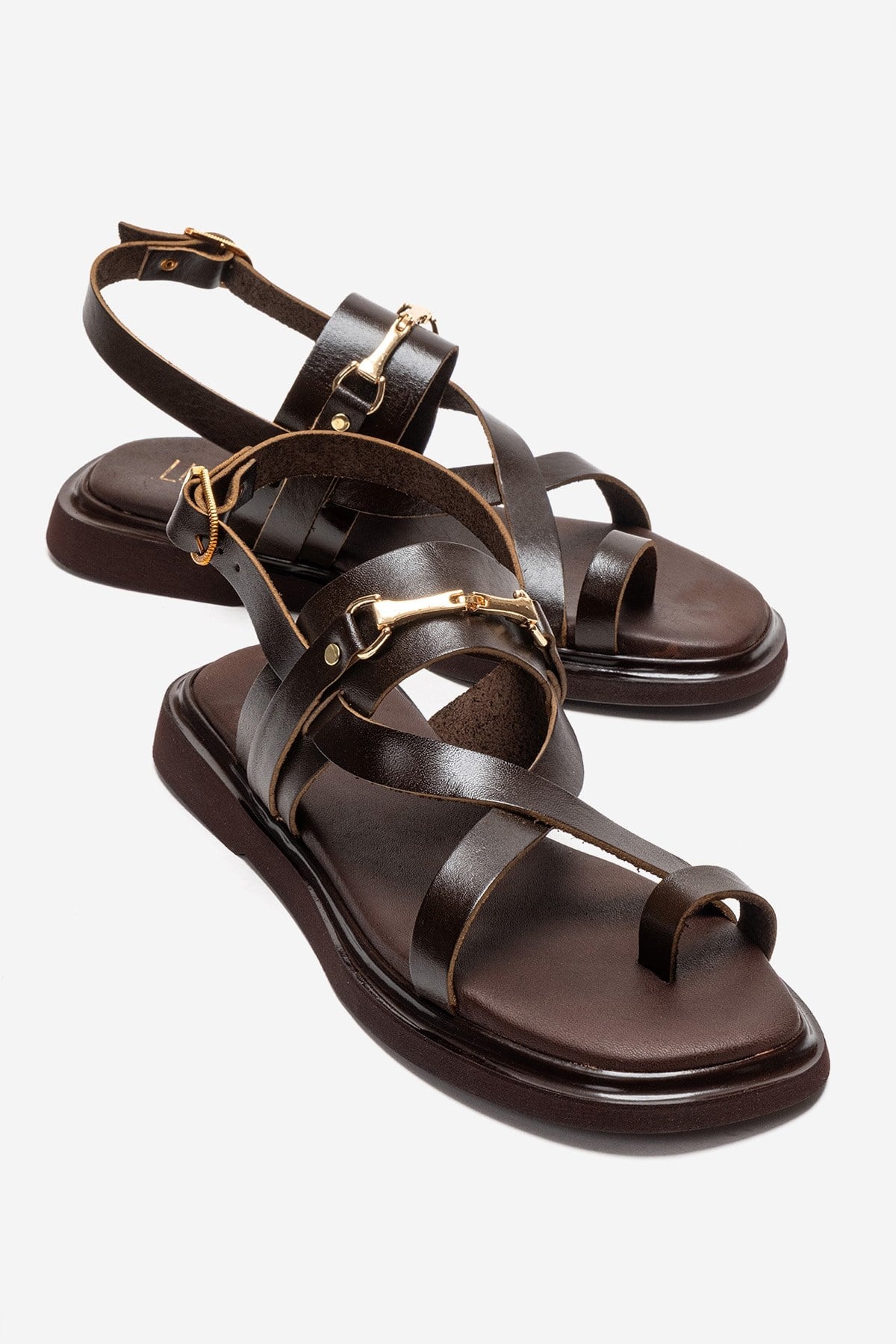 FABIANA - Brown Genuine Leather Thong Sandal (Women)