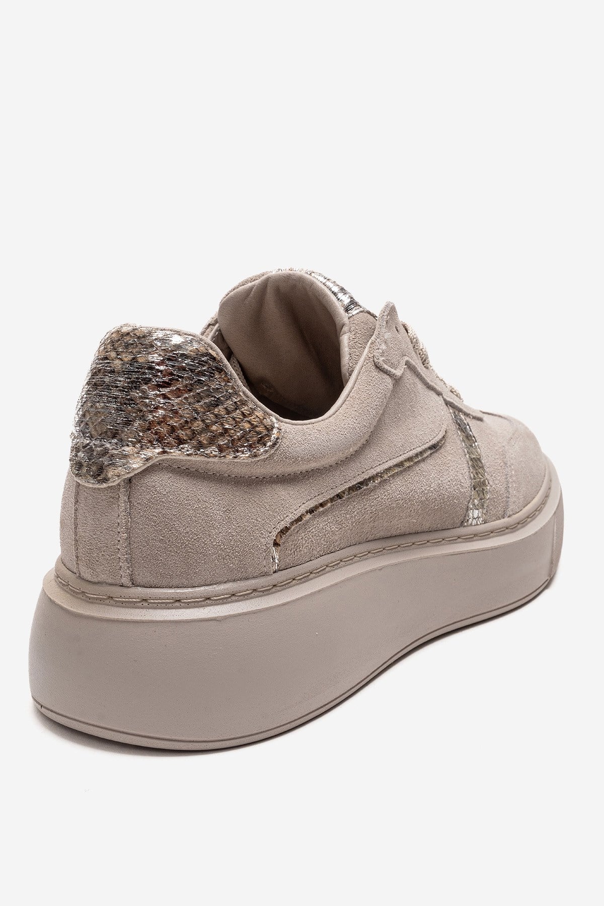 IVARA - Beige Suede Genuine Leather Everyday Sneaker (Women)