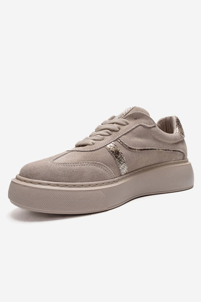 IVARA - Beige Suede Genuine Leather Everyday Sneaker (Women)