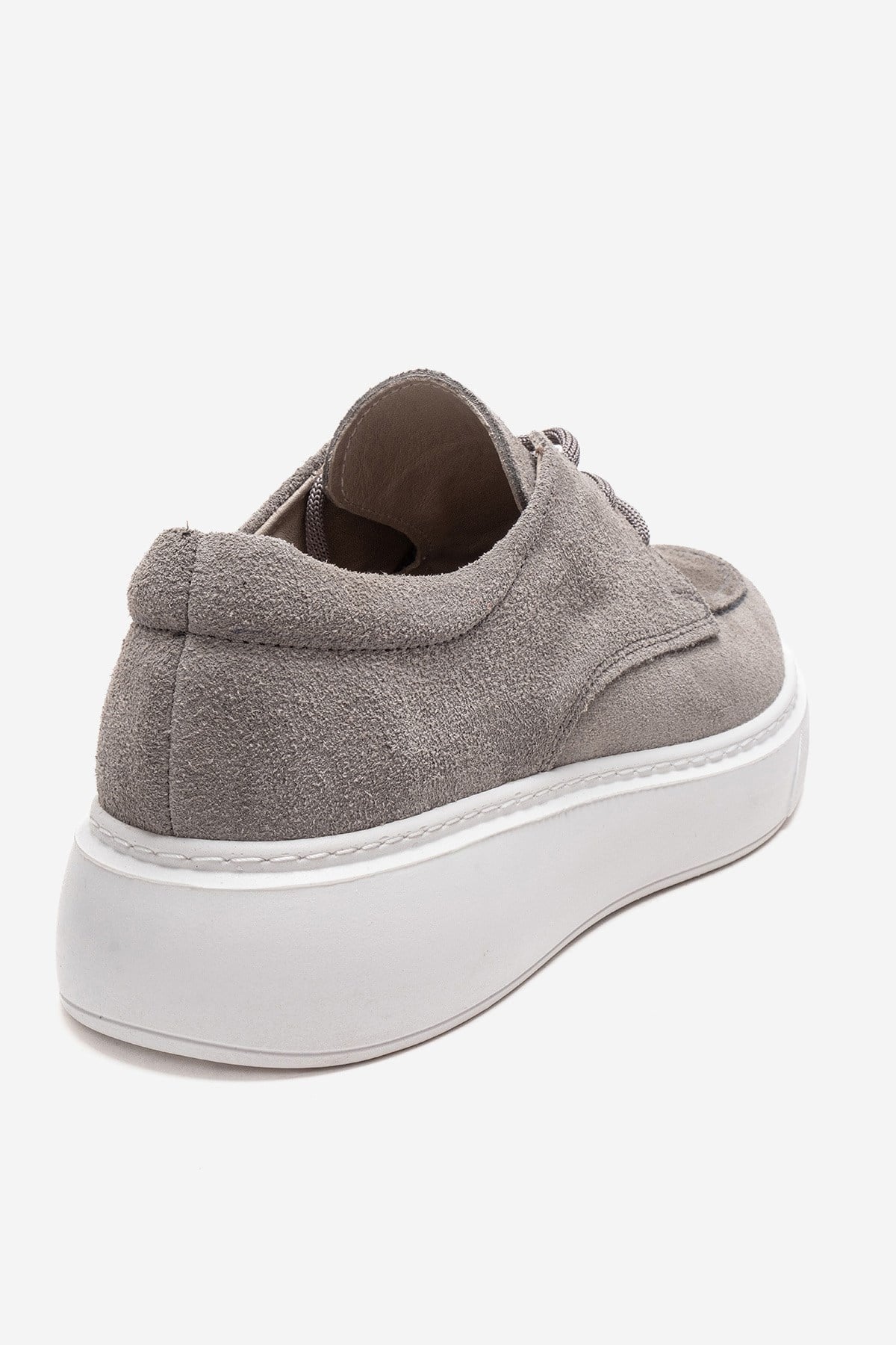 MAREON - Gray Suede Genuine Leather Lace-Up Sneaker (Women)
