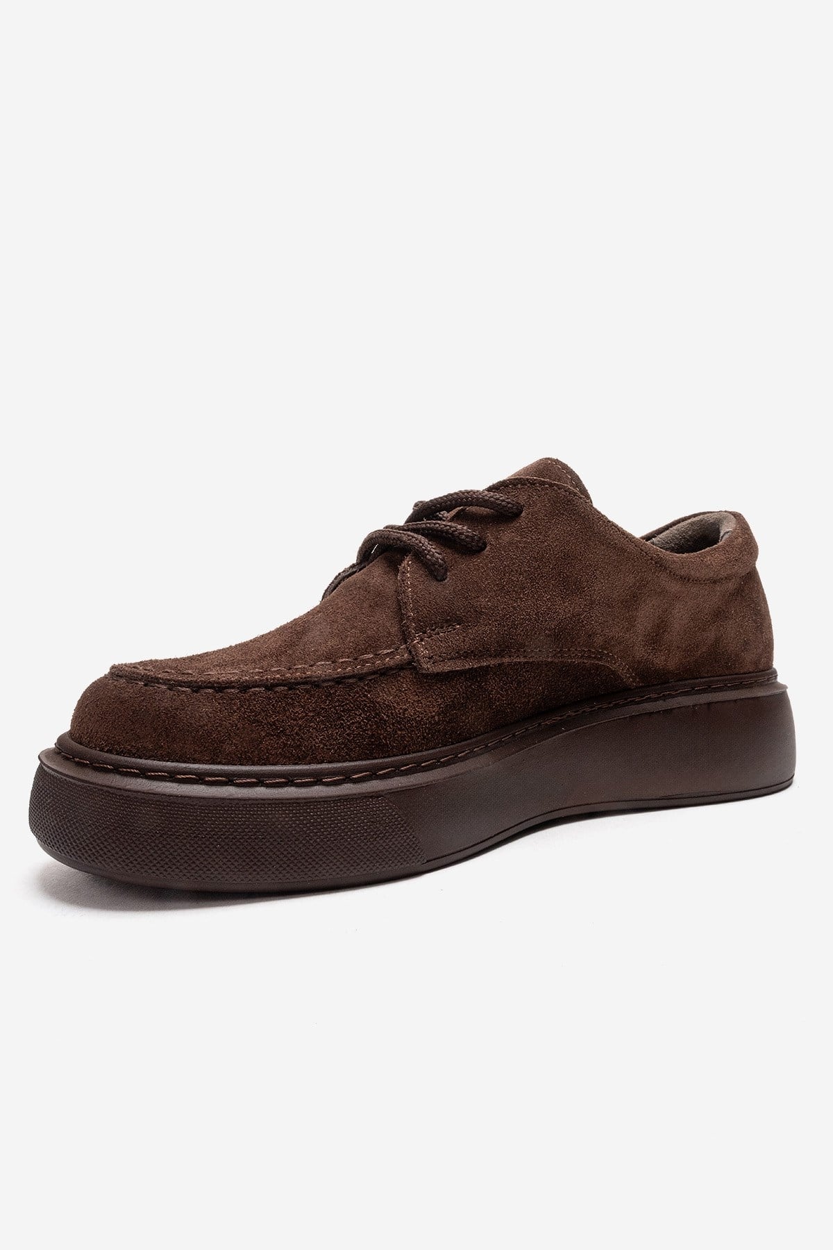 MAREON - Zapatilla de cordones de ante marrón de piel auténtica (Mujer)