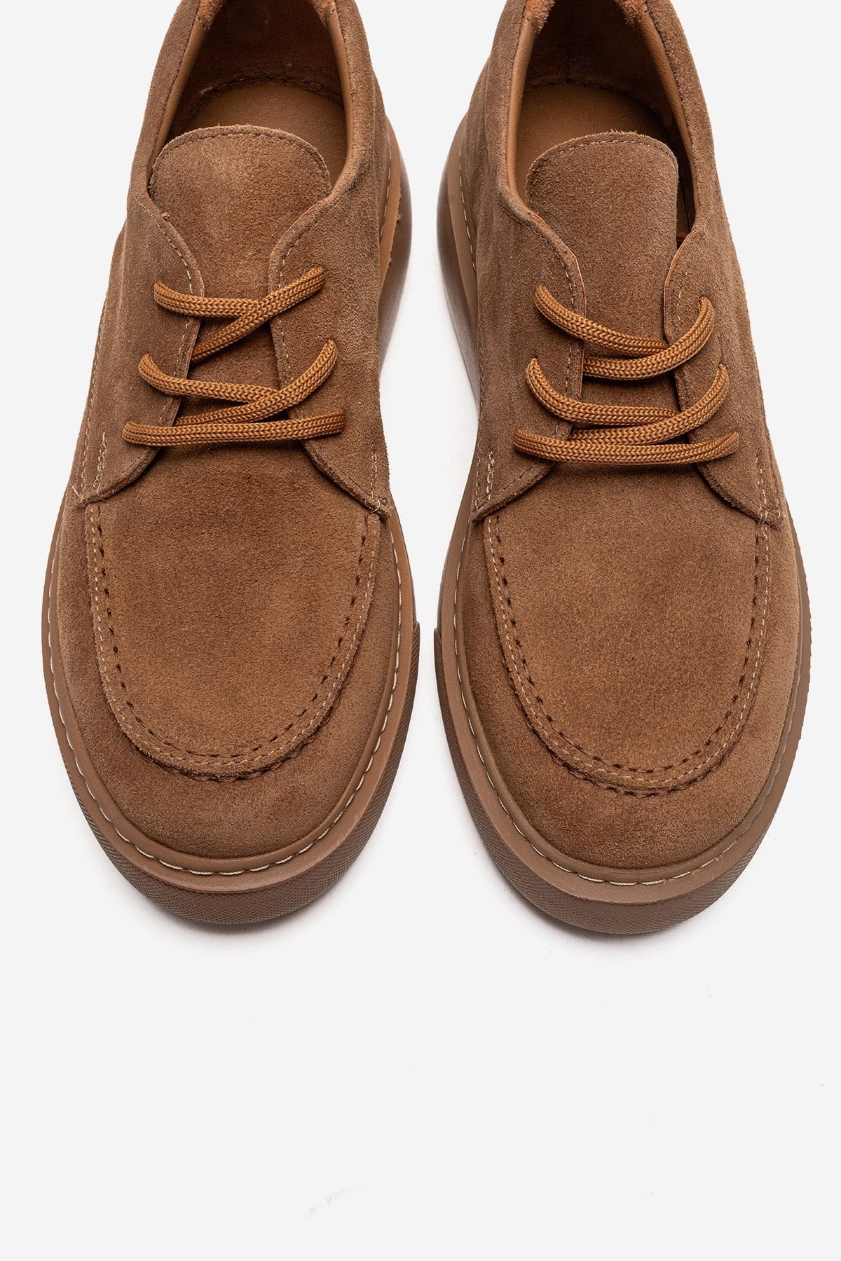 MAREON - Taupe Genuine Leather Lace-Up Daily Shoe (Women)