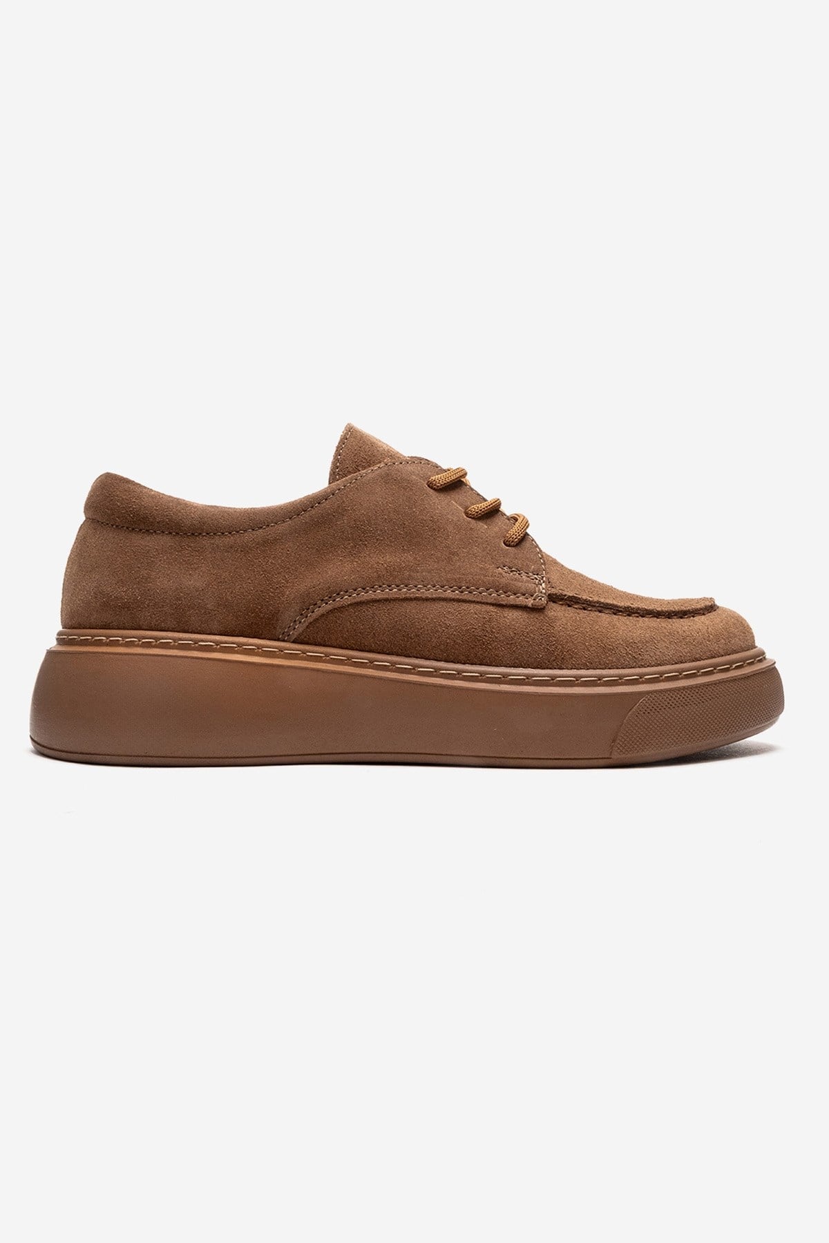 MAREON - Taupe Genuine Leather Lace-Up Daily Shoe (Women)