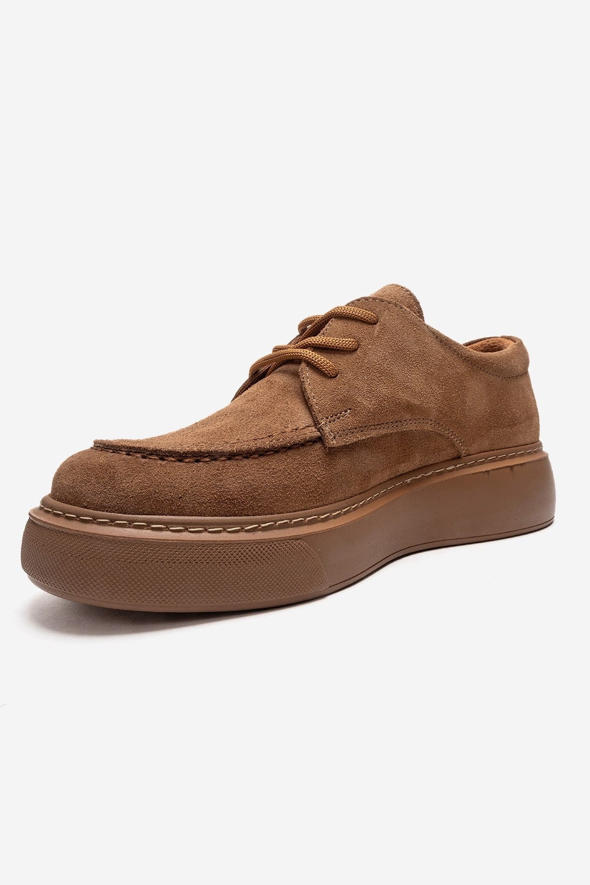 MAREON - Taupe Genuine Leather Lace-Up Daily Shoe (Women)