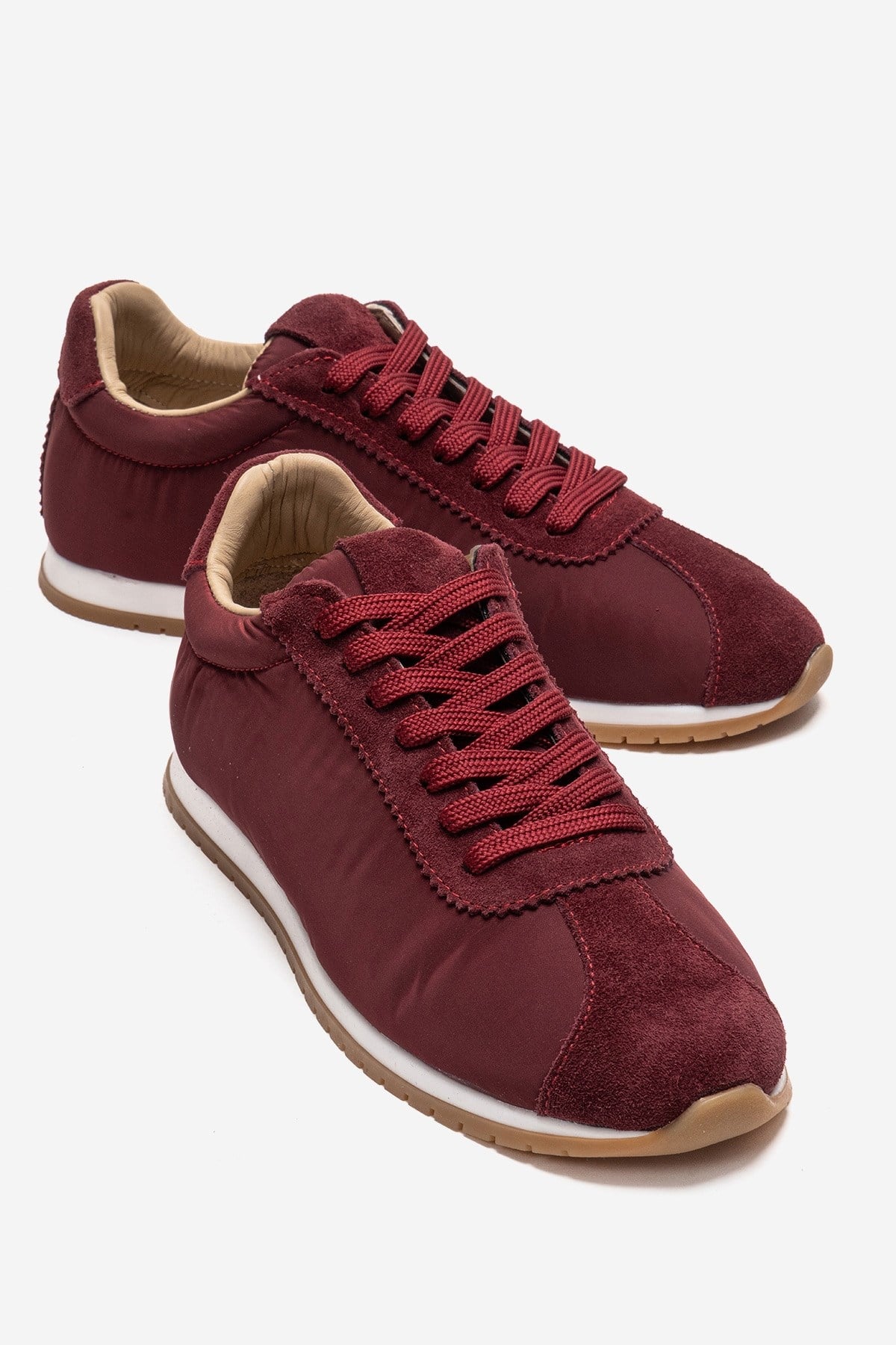 UNICA - Zapatilla de piel auténtica burdeos (mujer)