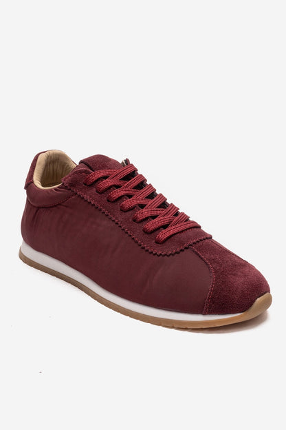 UNICA - Zapatilla de piel auténtica burdeos (mujer)