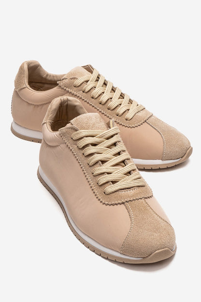 UNICA - Zapatilla de piel genuina beige (mujer)