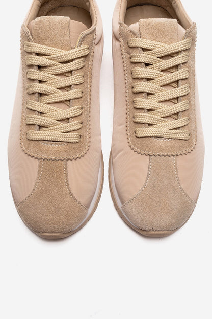 UNICA - Zapatilla de piel genuina beige (mujer)