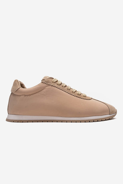 UNICA - Zapatilla de piel genuina beige (mujer)