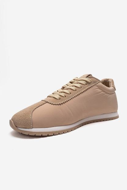 UNICA - Zapatilla de piel genuina beige (mujer)