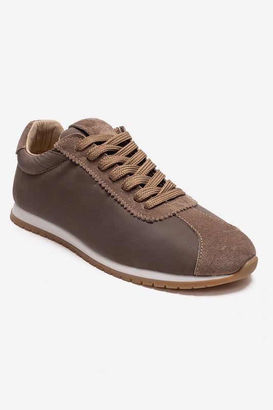 UNICA - Zapatillas de Piel Genuina Taupe (Mujer)
