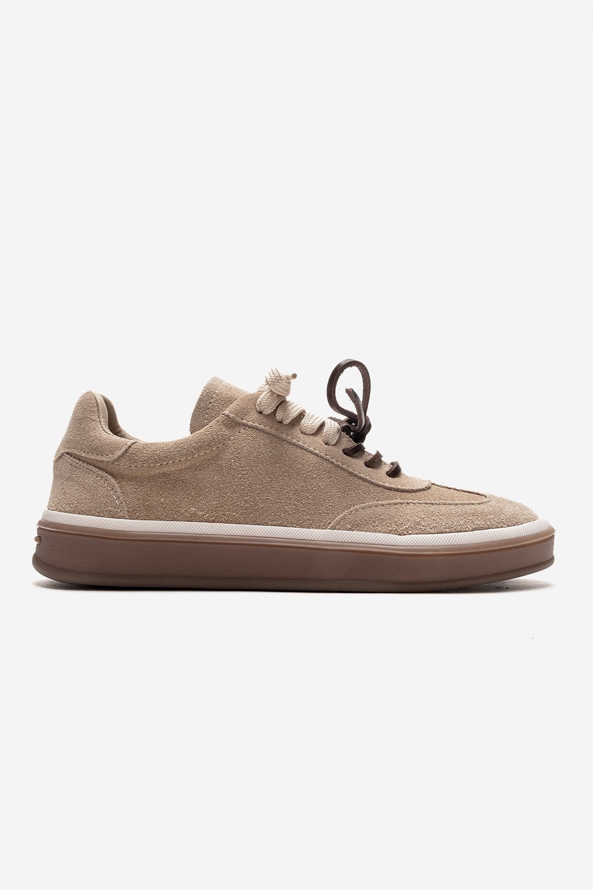 MELLE - Zapatilla Informal de Piel de Ante Genuina Beige (Mujer)
