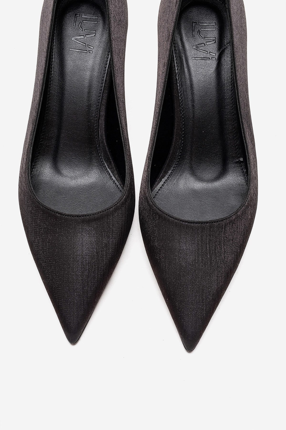 VELMIRA - Black Satin Stiletto Pump (Women)