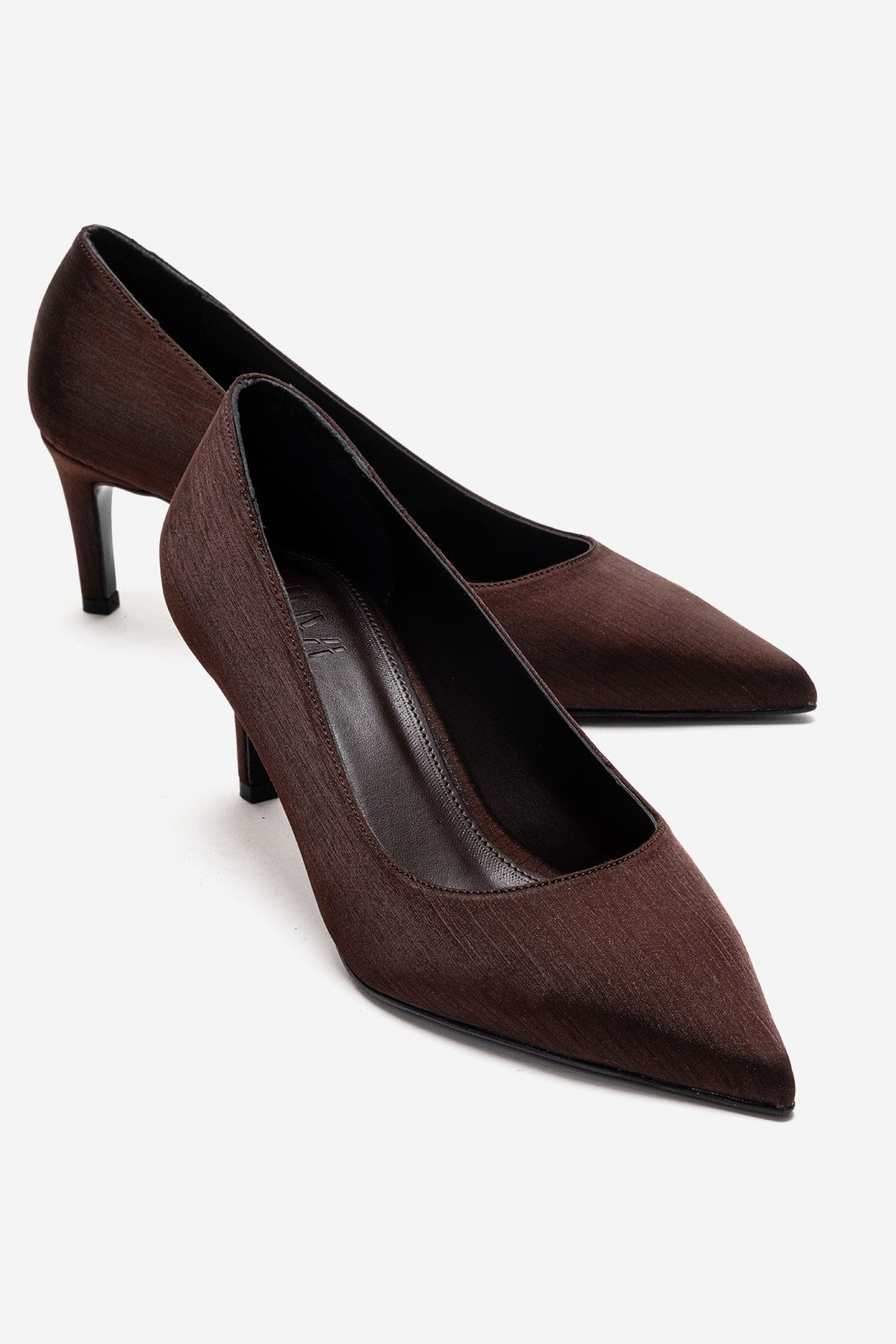 VELMIRA - Brown Satin Stiletto Pump (Women)