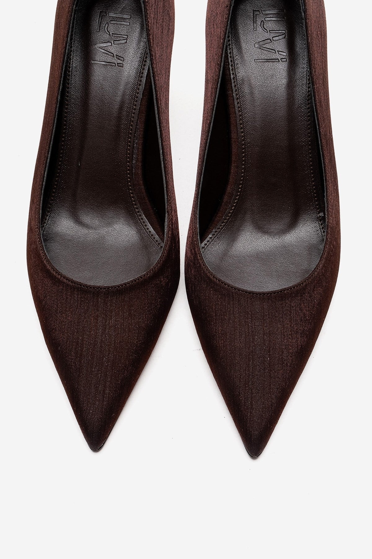 VELMIRA - Brown Satin Stiletto Pump (Women)