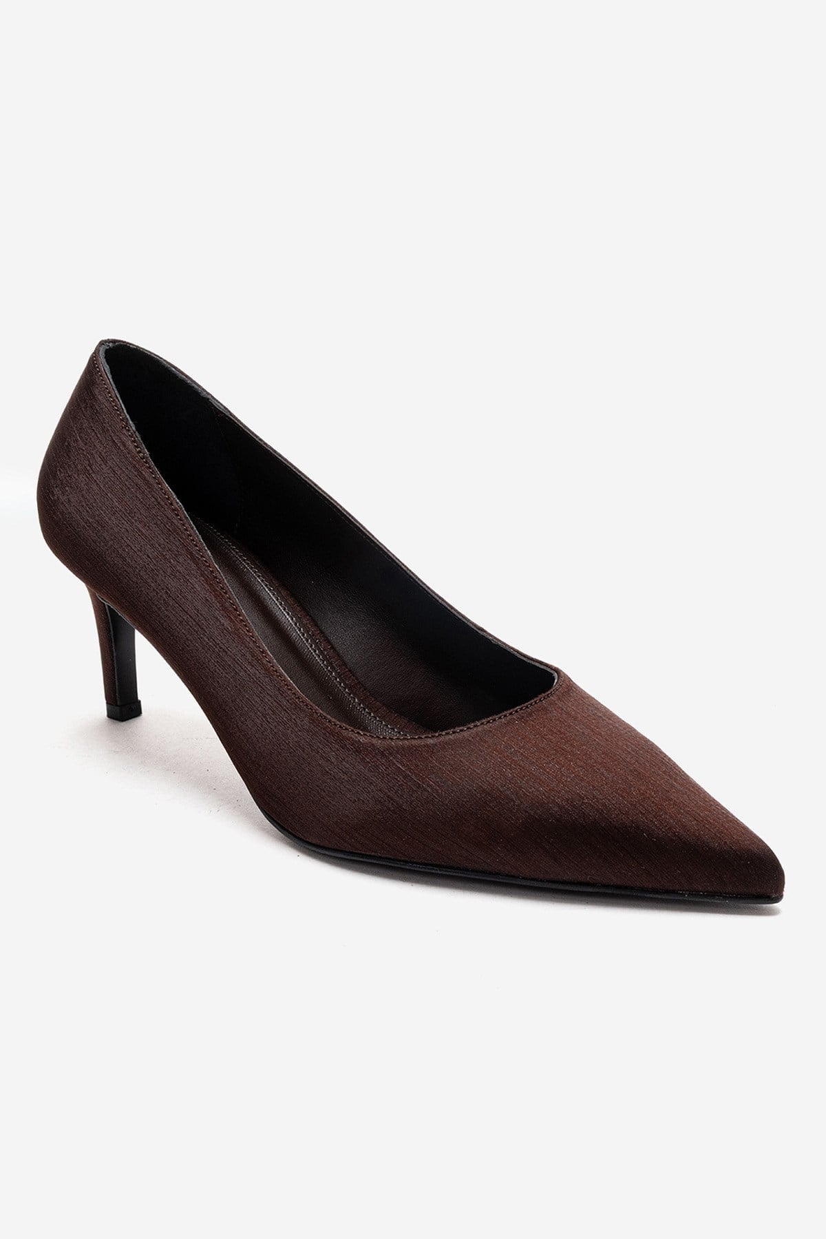 VELMIRA - Brown Satin Stiletto Pump (Women)