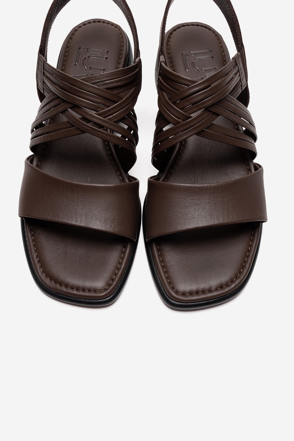 LIVELLO - Brown Genuine Leather Multi-Strap Sandal (Women)