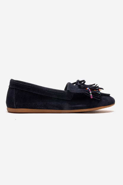 Evelyn - Navy Genuine Leather Loafer (Women)