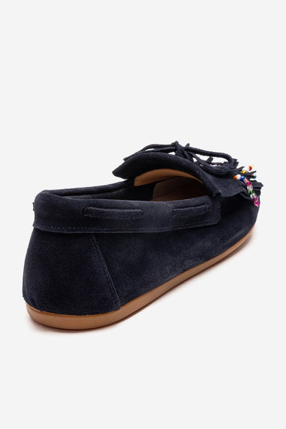 Evelyn - Navy Genuine Leather Loafer (Women)