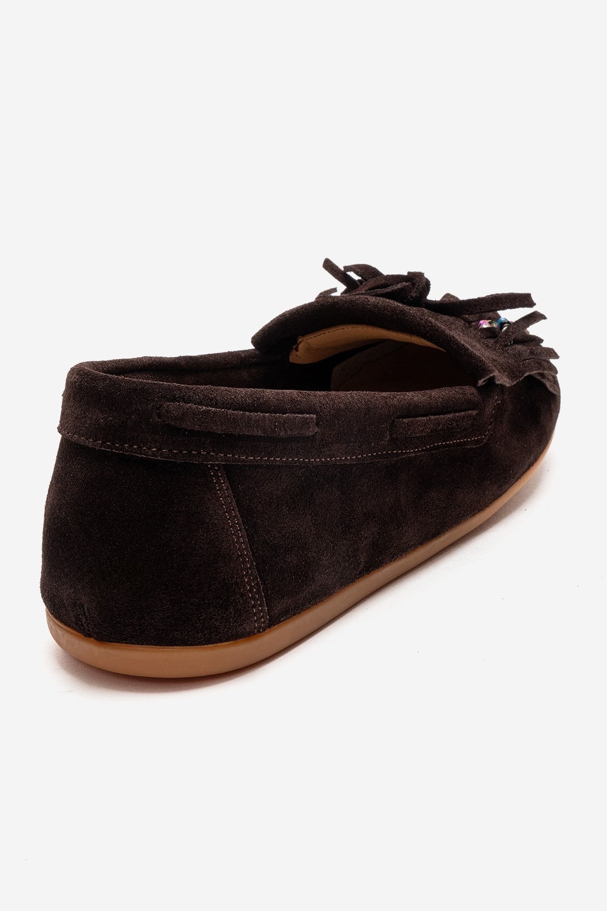Evelyn - Mocasín de gamuza de cuero genuino marrón (Mujer)