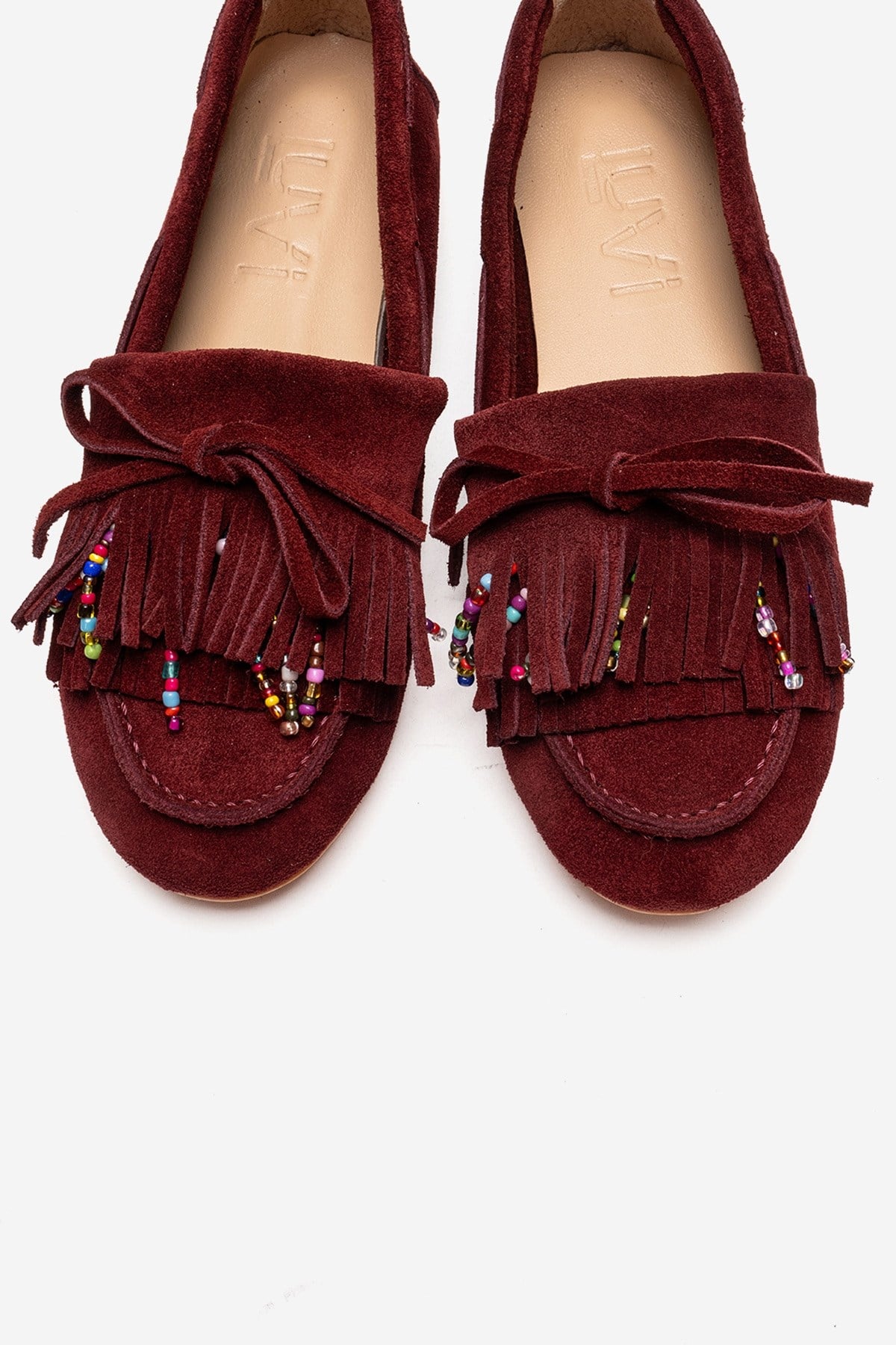 Evelyn - Burgundy Genuine Leather Suede Loafer (Women)