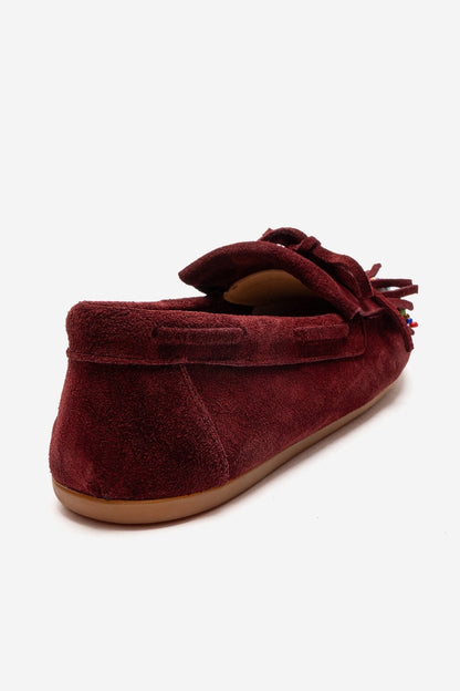 Evelyn - Burgundy Genuine Leather Suede Loafer (Women)