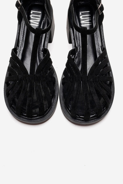 Nolana - Black Block Heel Sandal (Women)