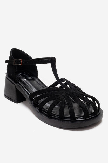 Nolana - Black Block Heel Sandal (Women)