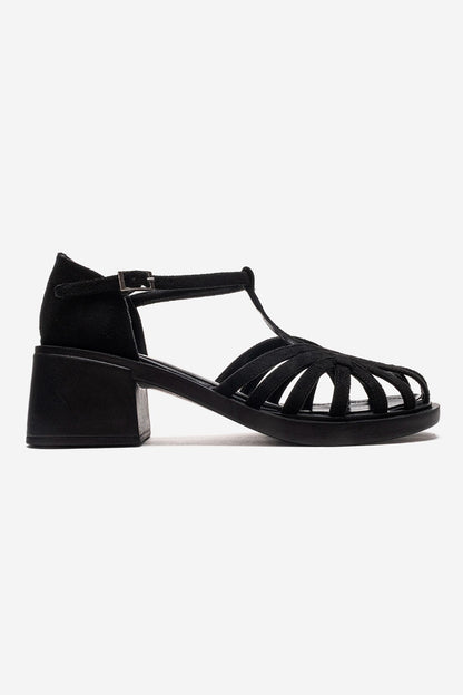 Nolana - Black Block Heel Sandal (Women)