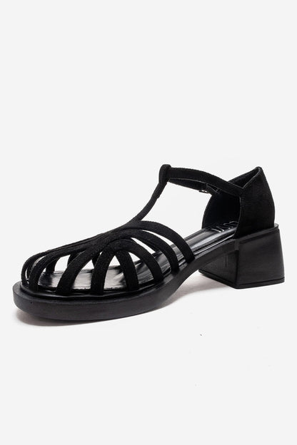 Nolana - Black Block Heel Sandal (Women)