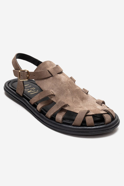 Alone - Taupe Genuine Leather Suede Sandal (Women)