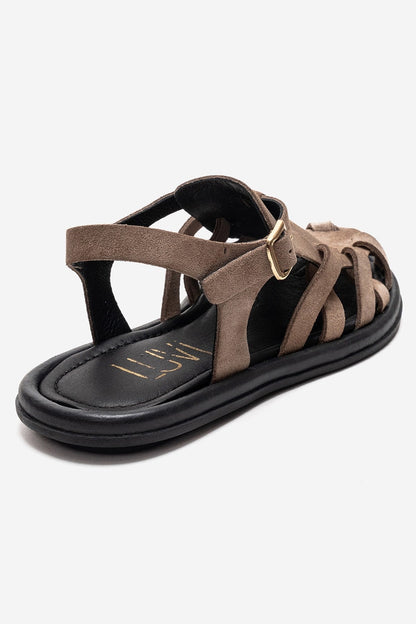 Alone - Taupe Genuine Leather Suede Sandal (Women)