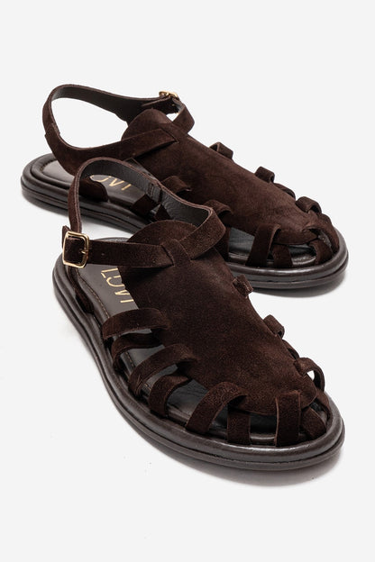 Alone - Brown Genuine Leather Gladiator Sandal (Women)