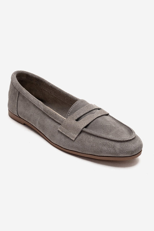 Dorothy - Mocasín de cuero genuino gris claro (mujer)