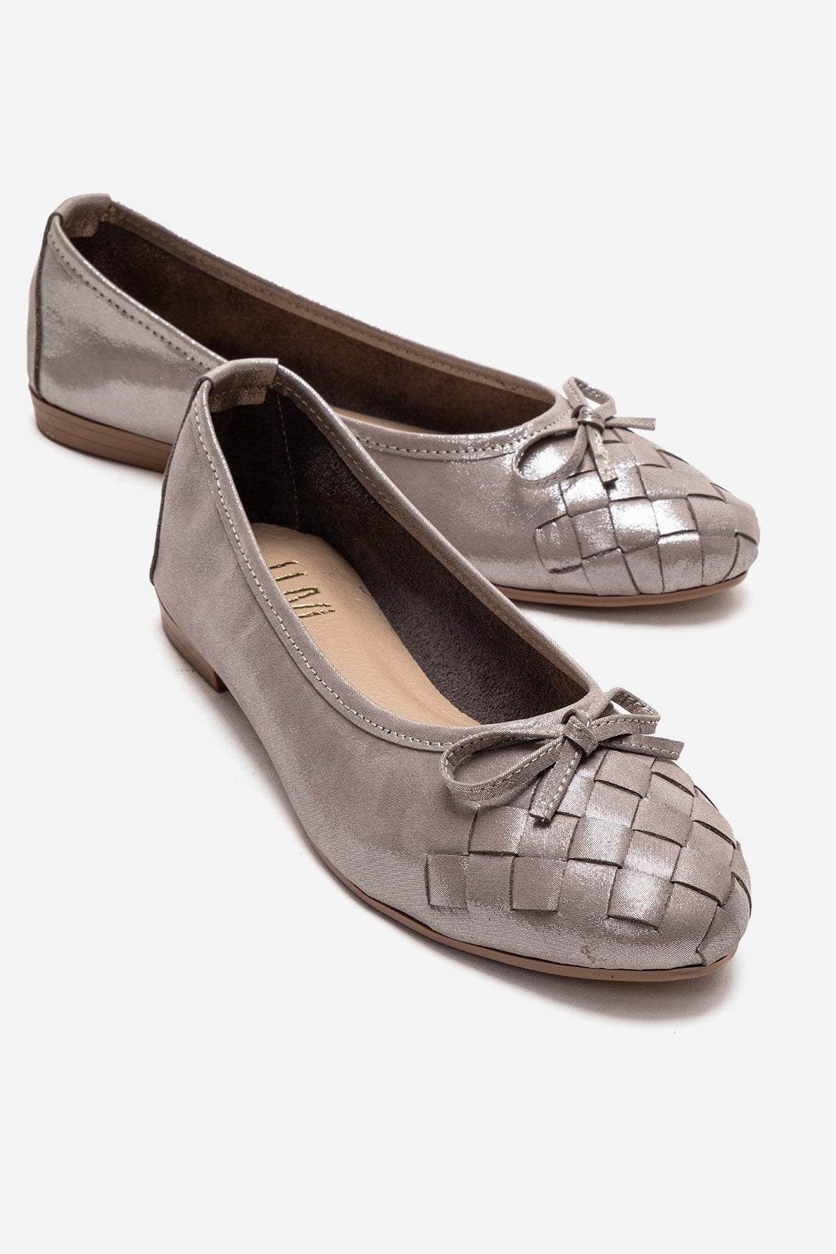 03 - Taupe Genuine Leather Ballet Flat (Women)