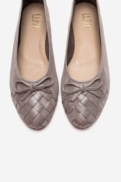 03 - Taupe Genuine Leather Ballet Flat (Women)
