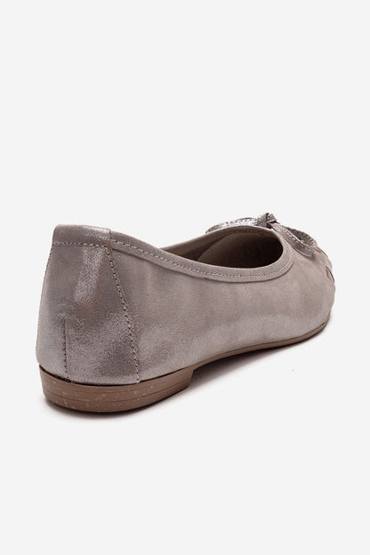 03 - Taupe Genuine Leather Ballet Flat (Women)