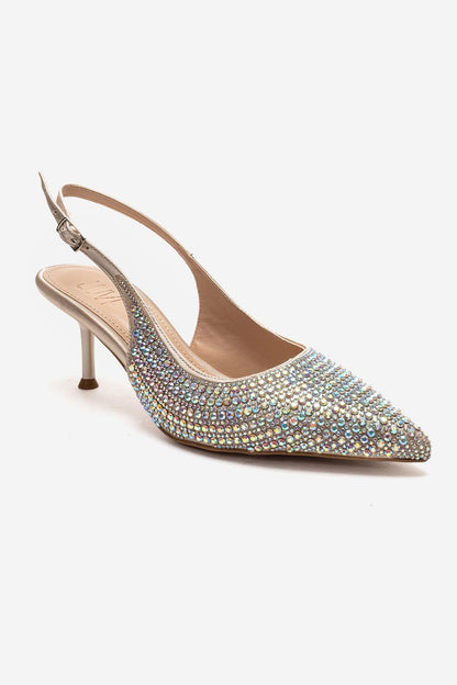 Yasmina - Nude Stone Embellished Stiletto Pump (Women)